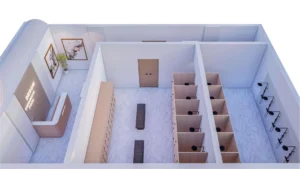 DESOM CLUB RECEPTION, LOCKERS AND SHOWER STALLS